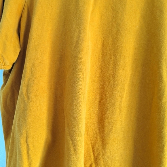 Plus size Roaman's flowy mustard yellow blouse, keyhole neck, 100% soft cotton - Picture 9 of 9